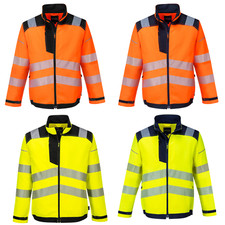 Porwest PW3 Hi-Vis Work Jacket Durable Reflective EZEE Zip Safety Work Wear T500