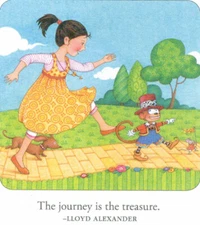 JOURNEY IS THE TREASURE-Handcrafted Monkey Fridge Magnet-w/Mary Engelbreit art  