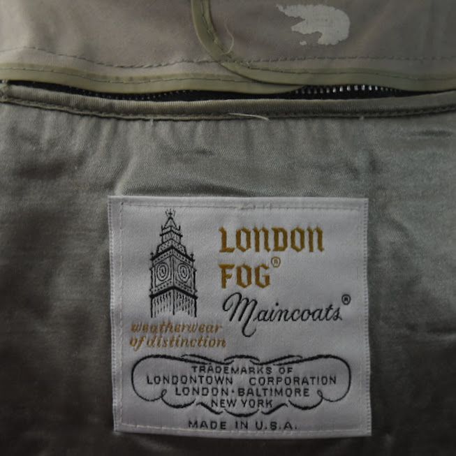 Vintage London Fog Greenwood Maincoats Trench Coat Mens 44L Zip Out Lining Khaki image 6