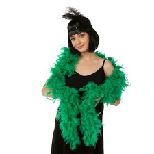 FEATHER BOA THICK LUXURY HIGH QUALITY GREEN 80G GATSBY SCHOOL EVENT FLAPPER UK