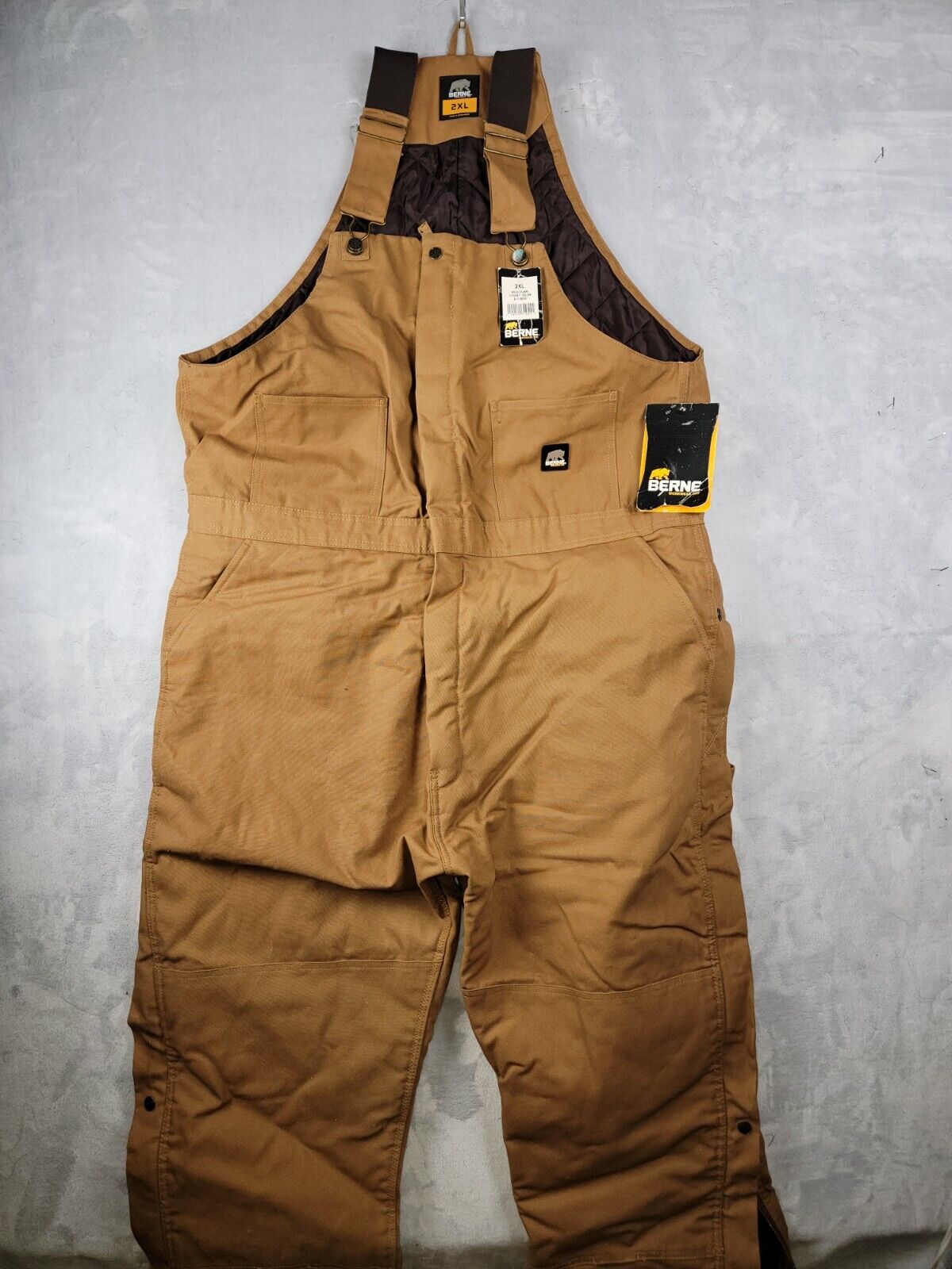 Berne Men's Deluxe Insulated Bib Overall Brown Duck / XL/Tall