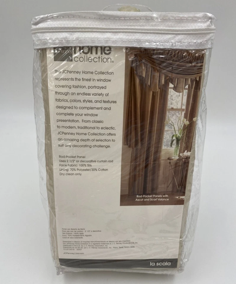 "Cortina de panel de bolsillo con varilla de seda forrada J C Penny Home Collection 41"" X 84""" Foto 3 de 4