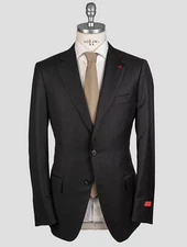 Isaia Black Wool Suit XI2 Man