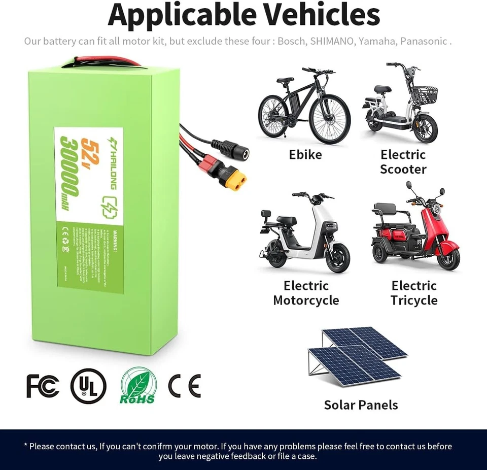 24V 36V 48V 52V 60V Electric bike li-ion Green Battery For 200W 1000W E Bike - Image 2 of 4