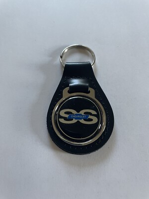 Chevy SS Keychain Chevrolet Black Leather Key Chain