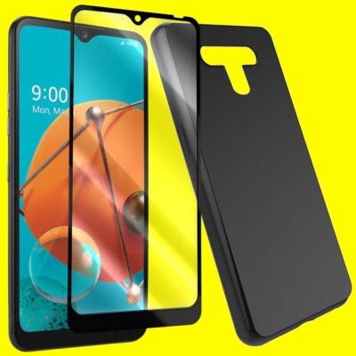 Explosion-proof Tempered Glass Screen Protector TPU Case for LG K51 LM-K500MM US
