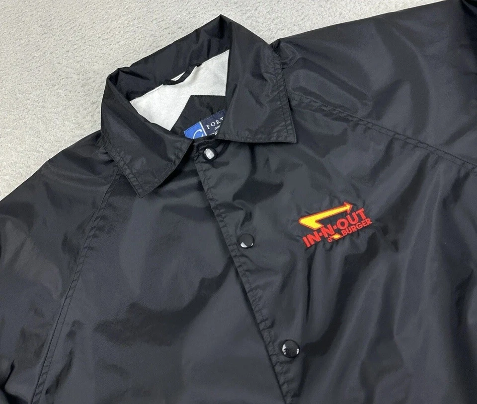 Vintage In-N-Out Burger Employee Jacket Mens Small Windbreaker Port Company - Image 2 of 4