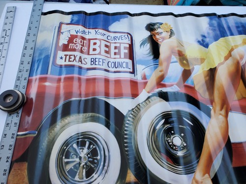 Watch Your Curves! "Eat More Beef" Texas Beef Council RARE Poster 24" x 36" VG+ - Picture 3 of 8