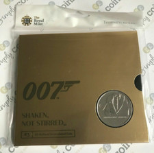 2020 JAMES BOND COIN FIVE 5 POUND COIN IN ROYAL MINT PACK BU BUNC