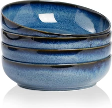 30oz Pasta Salad Serving Bowls Set of 4 Large 8in Ceramic Bowls