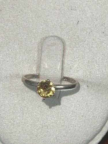10K einfarbiger Gelbgold 0,84 Ctw gelber Saphirring Größe 7 - Bild 6 von 9