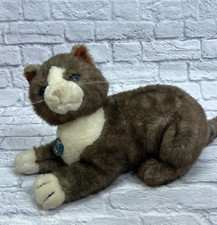 Vintage DAKIN BROWN AND WHITE CAT Stuffed Animal PLUSH 14" Plastic Tag