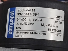EBM-PAPST VDC-3-54.14 VARIODRIVE COMPACT MOTOR T208646