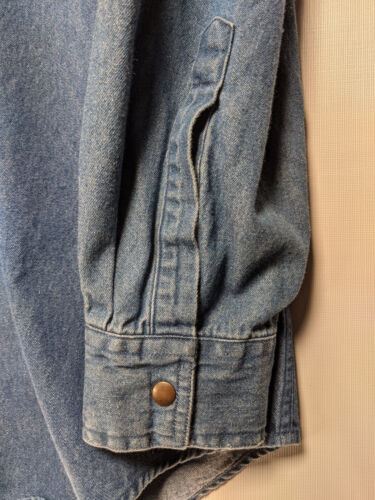 Pendleton Blue Denim Western Long Sleeve Brass Snap Up Cowboy Shirt Size Men's L - Picture 4 of 7