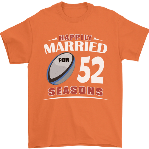 52 Year Wedding Anniversary 52nd Rugby Mens T-Shirt 100% Cotton - Picture 84 of 109