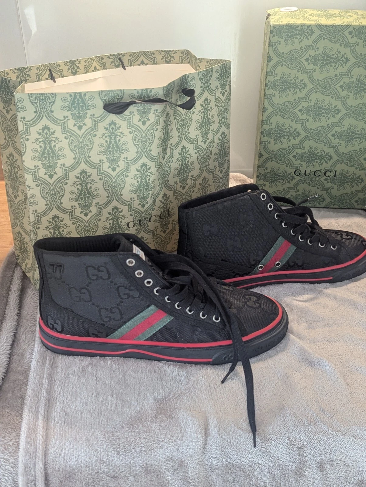 Chaussures de tennis Gucci Off the Grid High Top 1977 neuves avec étiquettes hommes taille UK 10 US 11