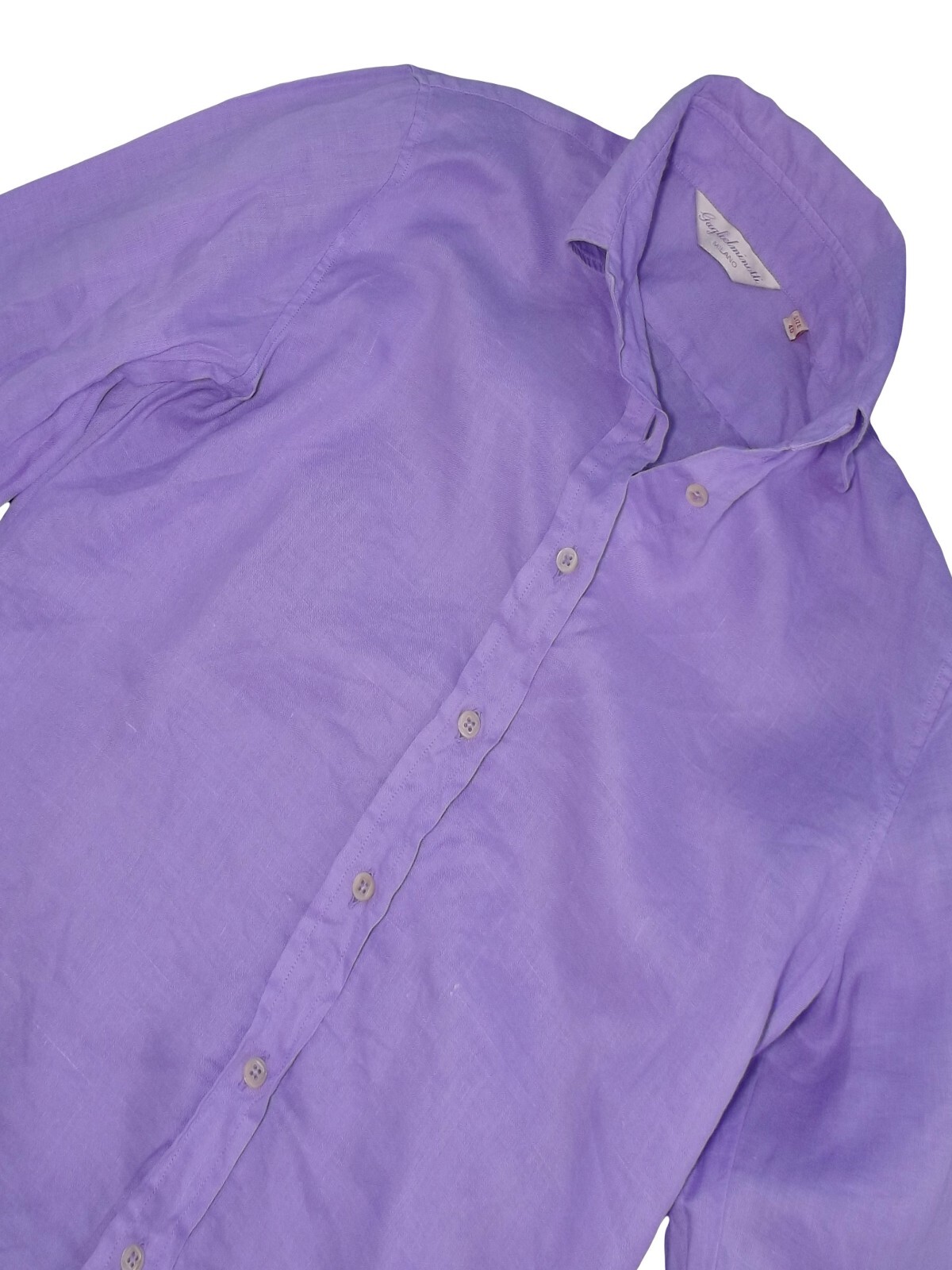 Guglielminotti Milano Camicia Da Donna Lilla Taglia 40 Lino Manica Lunga Regular image 3