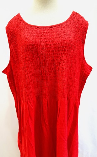 Neu mit Etikett Croft&Barrow ärmelloses rotes Damen-Maxikleid volle Länge gerafft Übergröße 3X - Bild 5 von 14