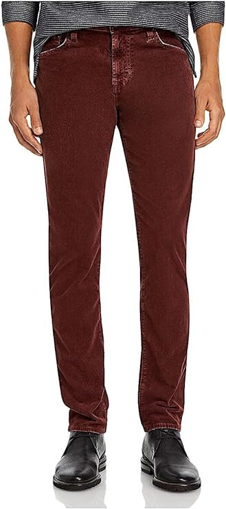 Мужские вельветовые брюки прямого кроя AG за 198 долларов, бордовый, 36