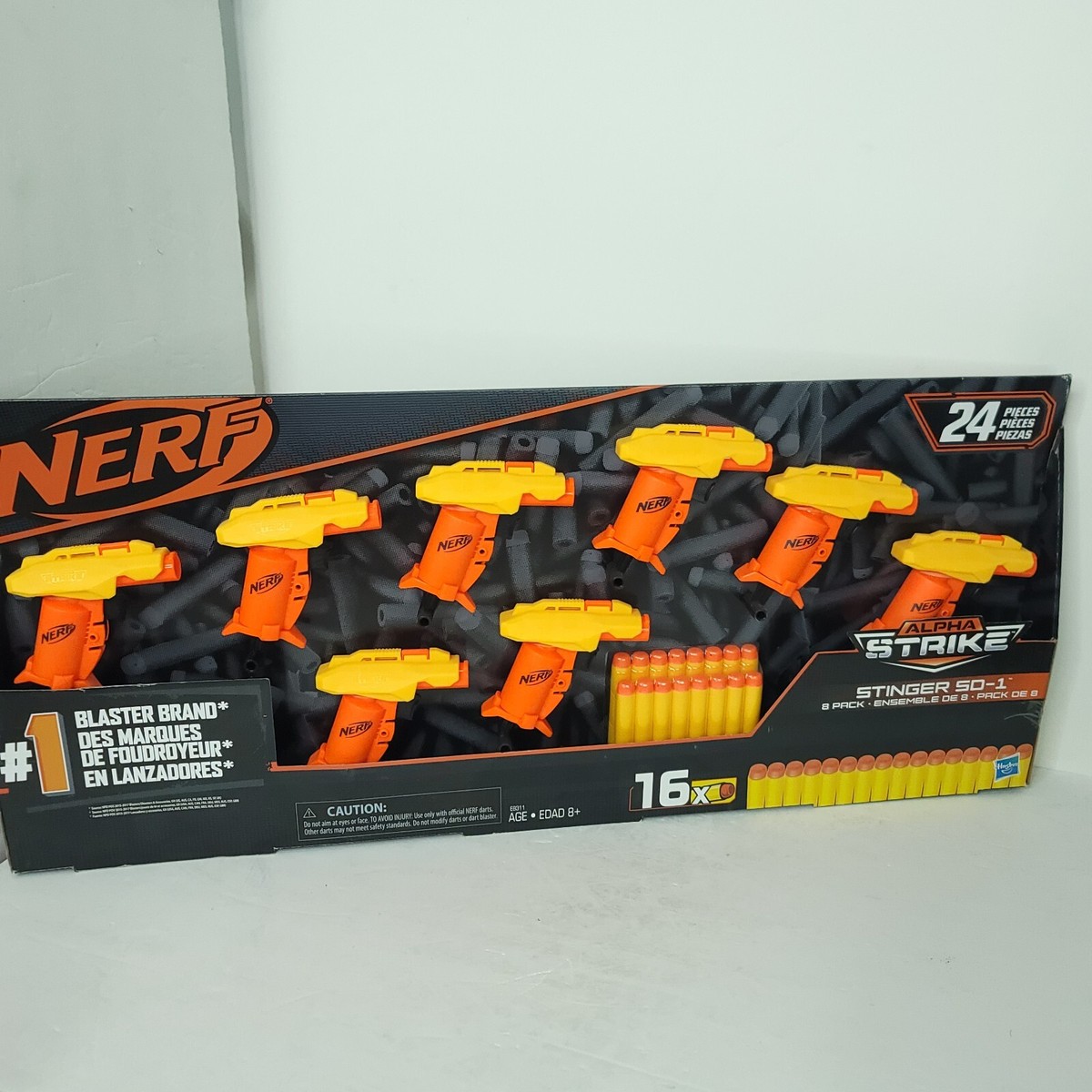Nerf Alpha Strike Stinger SD-1 Blaster 8-Pack 16X Darts New 24