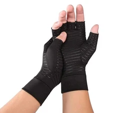 Copper Arthritis Compression Gloves Carpal Tunnel Fingerless Glove for Men Women