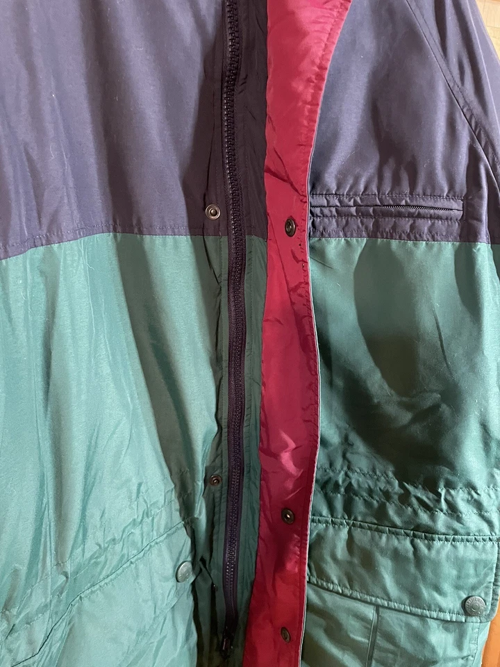 Chaqueta acolchada acolchada Eddie Bauer para hombre plumón de ganso talla L cremallera completa broches de presión cordón Foto 4 de 4