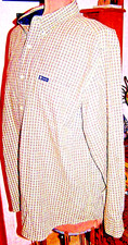 CHAPS EASY CARE Brown Yellow PLAID Blend Long Sleeve Button Shirt/Size XL