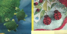 LADYBUG EAR WIRES & TURTLE EAR WIRES DIGEST SIZE CROCHET PATTERN INSTRUCTIONS