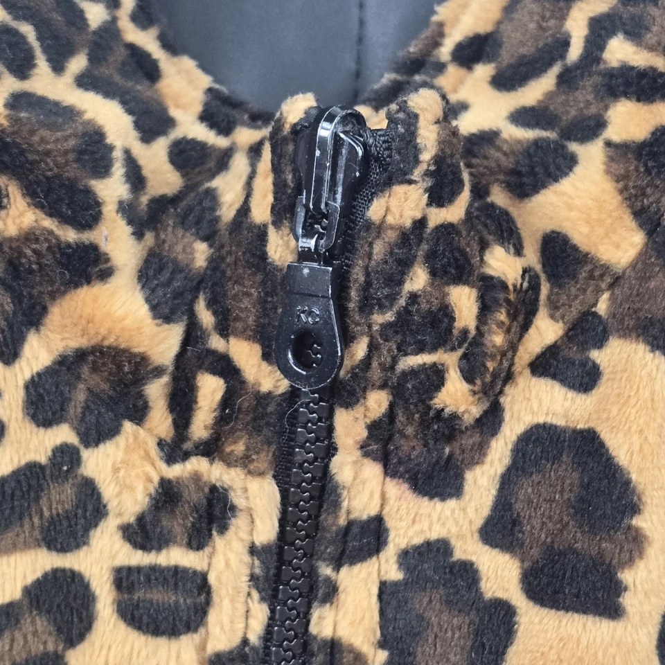 Vintage Faux Fur Leopard Print Vest With Button Detail - Image 3 of 4