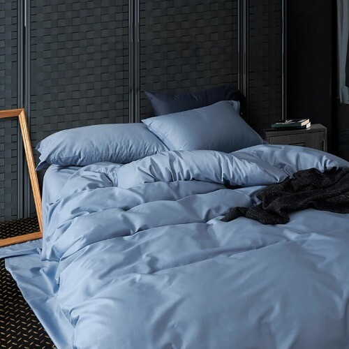 4pc Duvet Cover Flat/Fitted Sheet Set 500 Thread Count Egyptian Cotton Silky - Picture 18 of 30