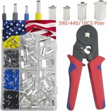 390/440x Cold Pressed Crimp Connectors Electrical Wire Terminal End Ferrules Kit