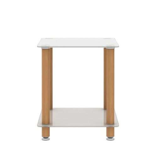 2-Tier Tempered Glass End Table Space Saving Sofa Side Table for Living Room - Picture 7 of 15