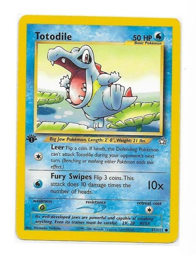 Totodile 81 111 Neo Genesis Set 1st Edition Wotc Pokemon Card Ebay