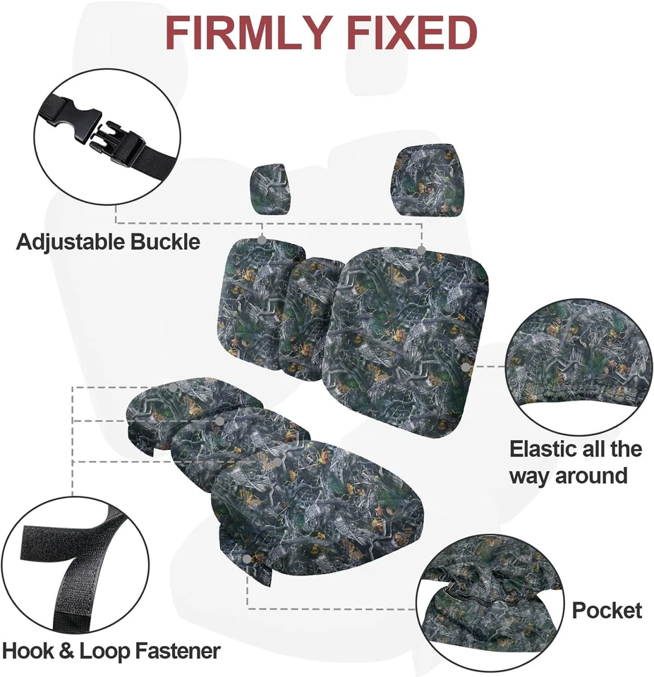 Cubierta de asiento para Can Am Defender HD5 HD7 HD8 HD9 HD10 DPS 2016-2025 camuflaje UTV 1680D Foto 3 de 4