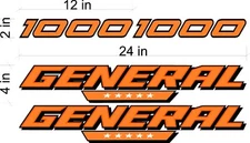 GENERAL 1000 UTV decal set / ORANGE / vinyl adhesive sticker / custom graphic