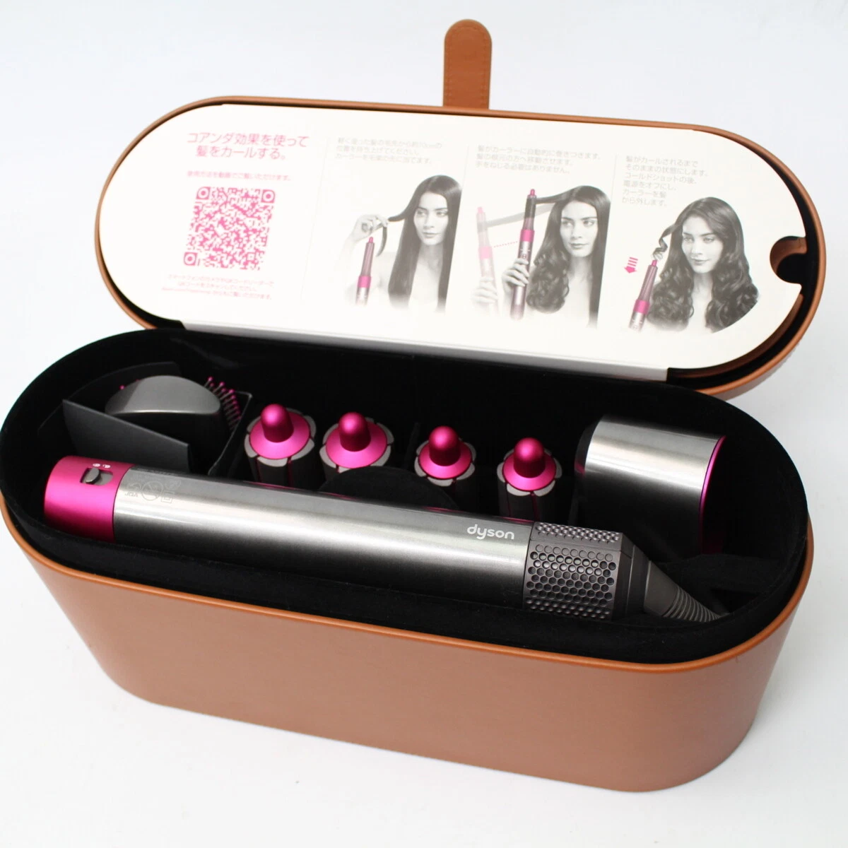 Dyson Airwrap Volume+Shape HS01 Nickel/Fuchsia Hair Curl Dryer Styler Iron 100V