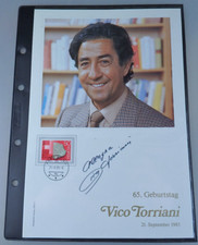 Odręczny autograf Vico Torriani Philswiss 1985 (112142)
