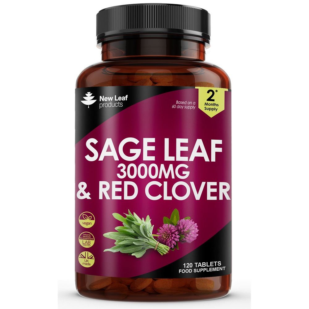 New Leaf Product Sage Leaf & Red Clover Tablets For Menopause - 120 Potent 3000Mg Vegan - Image 5