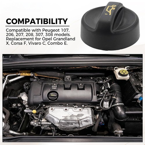 Engine Oil Filler Cap Fuel Tank Cap Replacement for Vauxhall Adam 2012-2019 - Picture 7 of 8