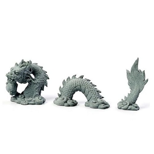 Aquarium Dragon Statue Sandstone Ornaments Asian Fish Tank Decor for