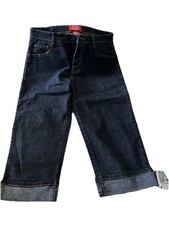 Jeanbay Dark Blue Capri Pants Womens Size 10. Embelished Pockets C18