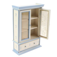 1:12 Casa delle Bambole Miniatura Mobili Cucina Bianchi Armadi Vetrina ~gw