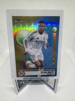 Kylian Mbappe Gold 01/50 2025-26 Topps Finest UEFA Club - France - Real Madrid