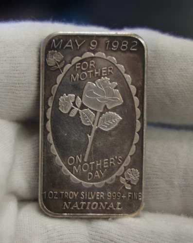 1982 1 oz Silver .999 Art Bar Mothers Day National Mint