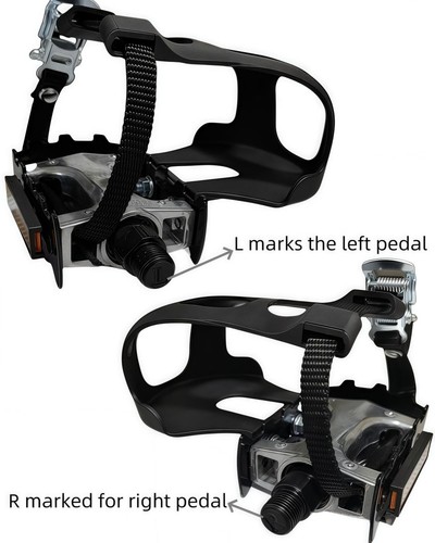 YBEKI Pro-Grade Spin Bike Pedals with Toe Clips & 4D Adjustable Straps - 9/16... - Picture 2 of 7