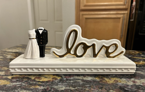 Nora Fleming SG02 Love Sign Pearl Dot retired with Bride & Groom A225 - Read