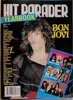 Hit Parader Yearbook Magazine Winter 1987 Bin Jovi, Crue, WASP, Ozzy, Metallica 