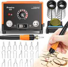 935 Dual Handle Wood Burning Kit - Professional Pyrography Tool with 20 Wire Nib