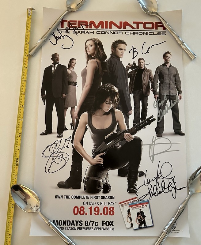 Terminator Sarah Connor Chronicles Cast Signed Poster San Diego Comic Con Autogr