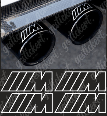 4x Auspuff Aufkleber passend für BMW Tuning Sticker Decal M Performance  Exhaust